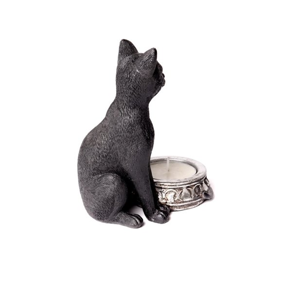 Alchemy Gothic Black Cat Tea Light Candle Holder New in Box NWT - Picture 2 of 5